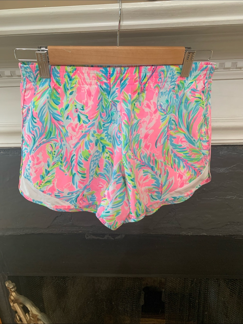 Lilly Pulitzer Neon Pink Tropical Print Athletic Shorts
